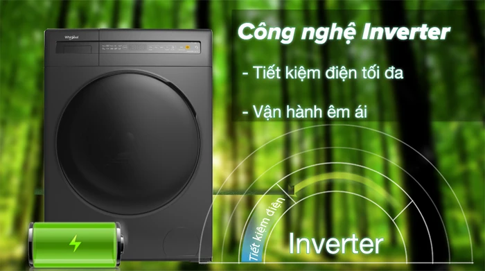 Máy Giặt Sấy Whirlpool SaniCare Inverter Giặt 9.5 Kg - Sấy 7 Kg WWEB95702FG